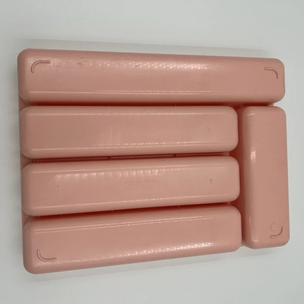 Vintage Lustro-ware Plastic Cutlery 5 drawer‎ Kitchen organizer dusty Pink Retro